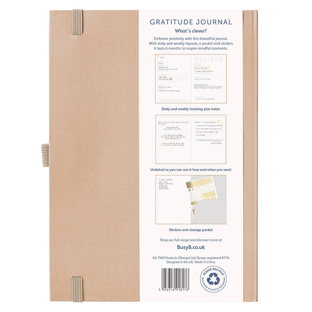 Gratitude Journal - 6 Month Undated Planner - Fabric Cover