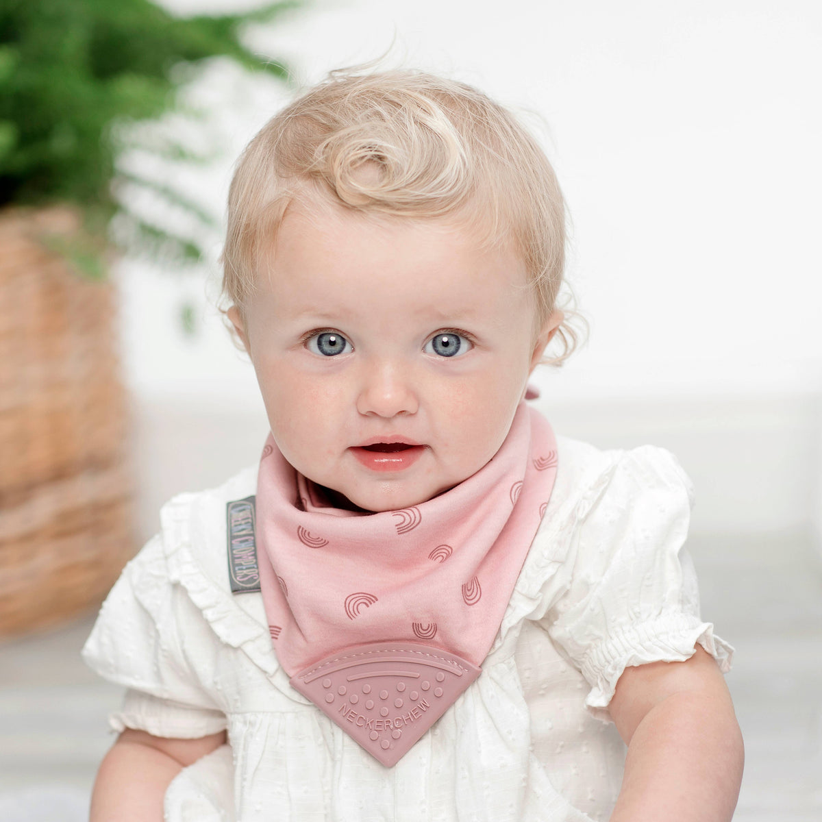 Rainbow Rose Neckerchew - Teething Dribble Bib