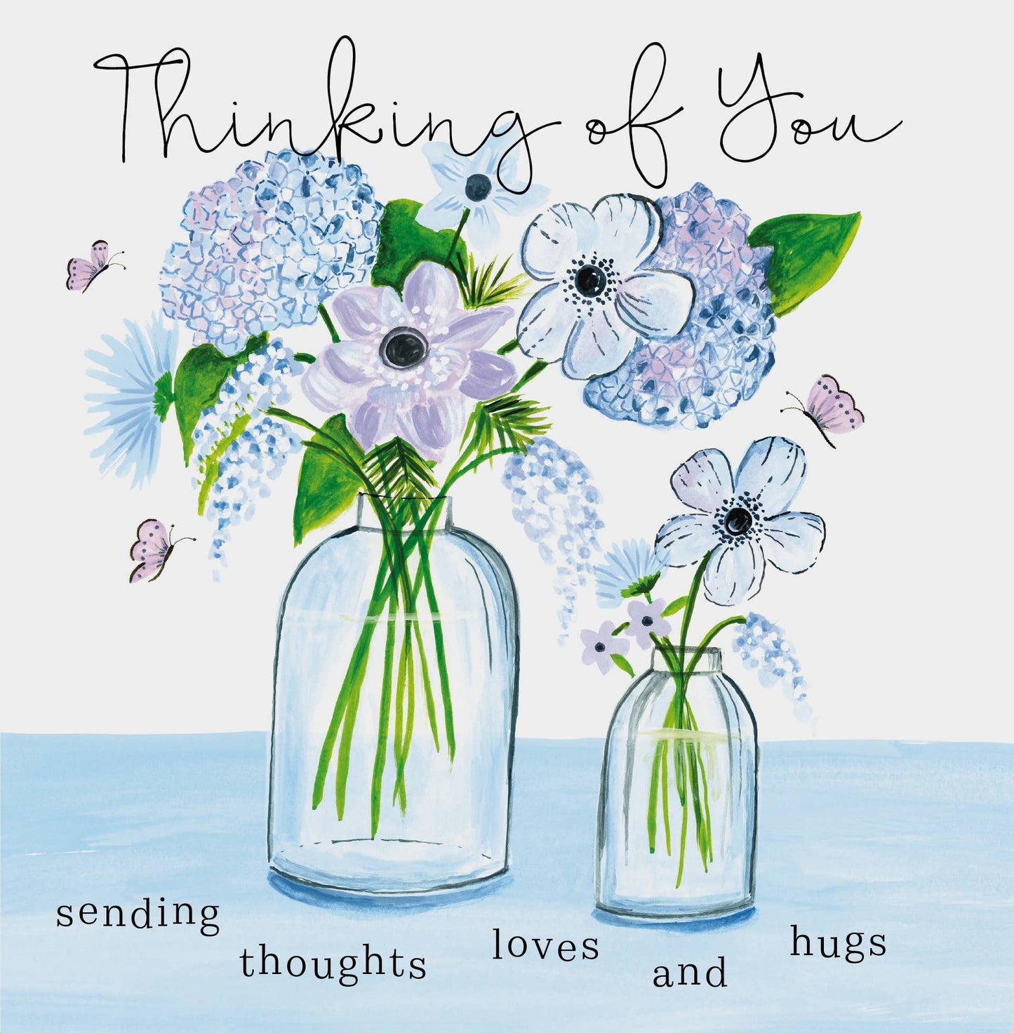 Card - Thinking Of You - 2 Vases Of Flowers