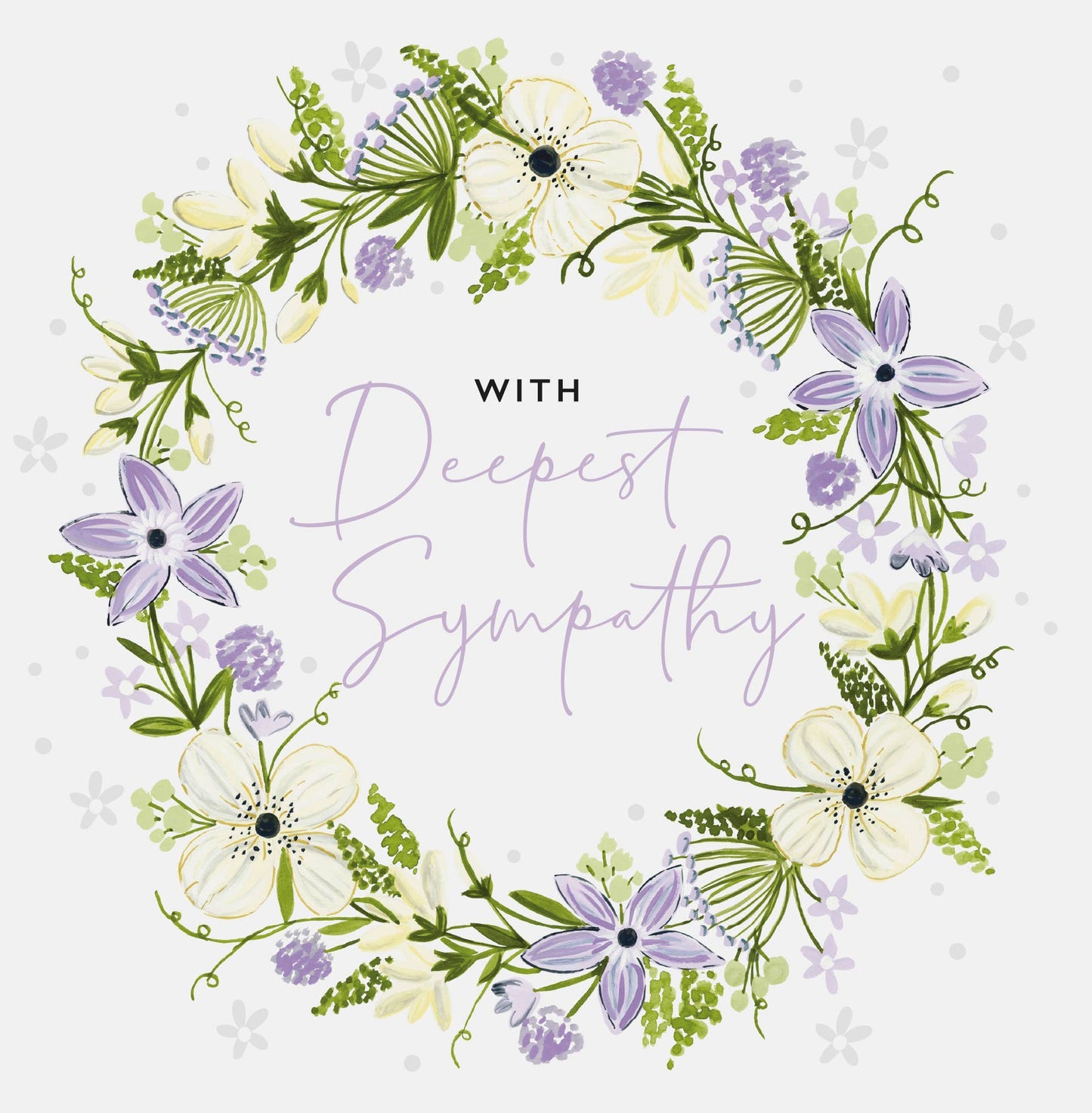 Card - With Deeepest Sympathy - Flower Wreath
