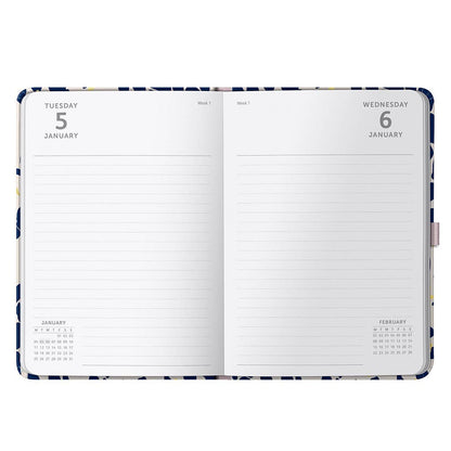 A5 Day a Page Diary 2027 Navy Animal Spot - Busy B