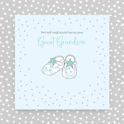 Congratulations on your new Great grandson greeting card (GR82)