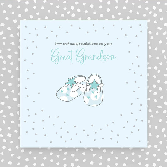 Congratulations on your new Great grandson greeting card (GR82)