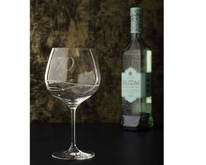 70th Birthday Gin Glass Adorned With Swarovski Crystals - S