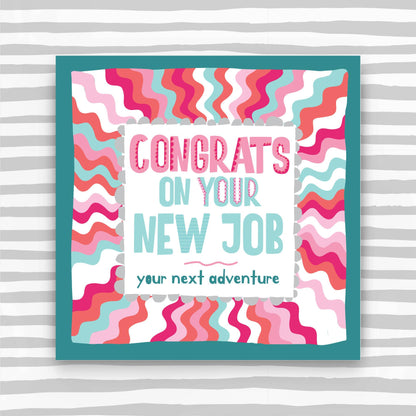 Congrats on your new job Greeting Card in pink colours (TF151)