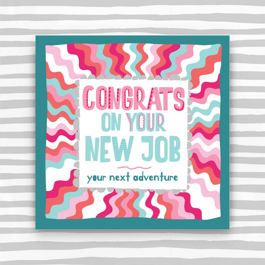 Congrats on your new job Greeting Card in pink colours (TF151)
