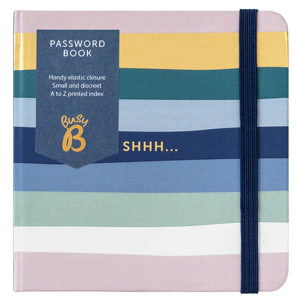 Password Book | Small Password Organiser | Stripe Design