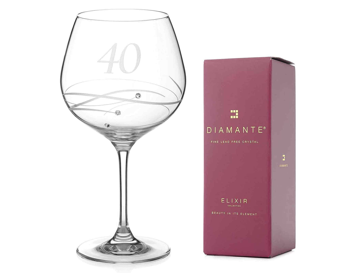 Diamante Swarovski 40th Birthday Or Anniversary Gin Copa –