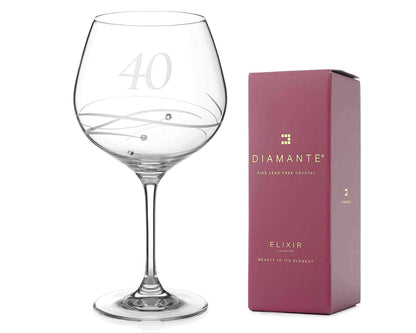 Diamante Swarovski 40th Birthday Or Anniversary Gin Copa –