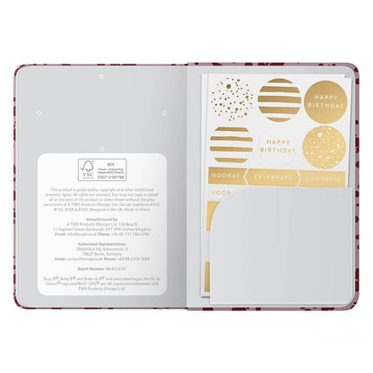Address & Birthday Book - Burgundy Spray, Alphabetical Tabs