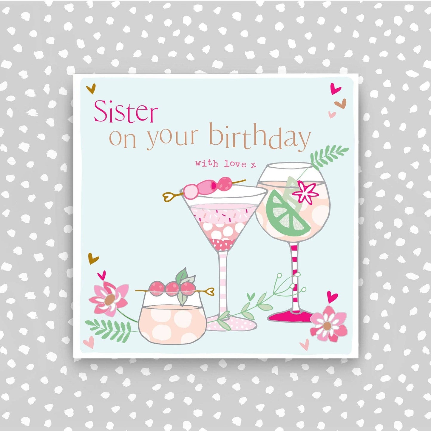 Happy Birthday Sister Card - Cocktails (CB205)