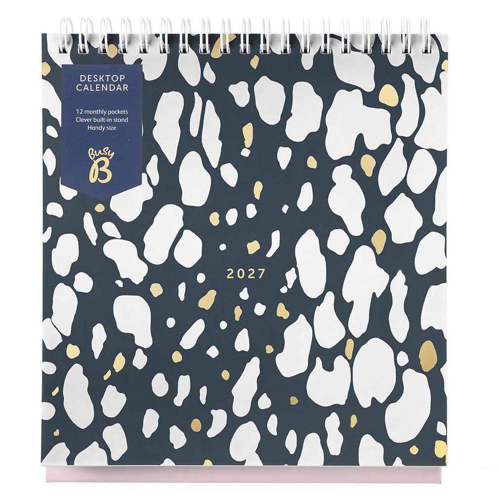 Desktop Calendar 2027 Charcoal Animal Spot - Busy B